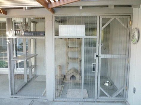 Figure 3 4 constructed off living room window onto existing Catio Patio, Bunny Habitat, Cat Habitat, Cat Window Hammock, Diy Chat, Cat Condos, Cat Enclosures, Cat Window Perch, Cat Kennel