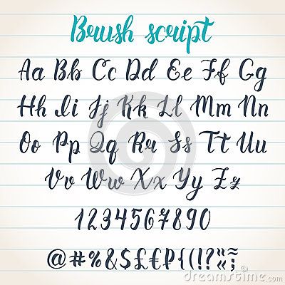 Hand drawn latin calligraphy brush script with numbers and symbols. Calligraphic alphabet. Vector Latin Calligraphy, Brush Lettering Font, Calligraphy Letters Alphabet, Tattoo Fonts Alphabet, Fonts Handwriting Alphabet, Lettering Styles Alphabet, Script Alphabet, Tattoo Lettering Styles, Brush Pen Lettering