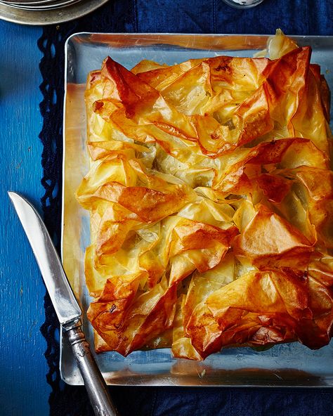 Think sausage roll, but bigger. Filo pastry is used to create a light, yet oh-so-satisfying pie that is perfect for entertaining or a comforting meal with friends. Amazing Deserts, October Recipes, Filo Pastry Recipes, Sausage And Mash, Leek Pie, Thyme Salt, Sausage Rolls Recipe, Chicken Casseroles, Sausage Roll