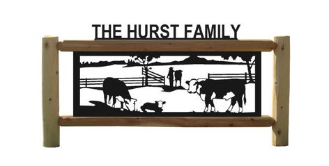 HEREFORD CATTLE - Cows - Farm & Country Personalized Signs - $179.00. MADE IN THE USA!All wood color varies. Assembly is required on most products. DESCRIPTION:This sign is approximately 50” wide. Sign width varies a little depending on post diameter we use and log machining. It comes with 24” tall posts. Taller posts are available for an up charge. Please read details below. The cedar logs come unfinished, ready to stain, or let them weather to a natural driftwood grey. All panels are made of a Horse Stall Sign, Largest Wolf, Hereford Cattle, Stall Signs, Goat Barn, Outdoor Welcome Sign, Farm And Ranch, Cedar Log, Pig Decor