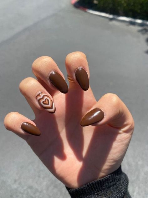 Pretty Brown Nails Short, Vogue Nails, Brown Acrylic Nails, Brown Nail Polish, Brown Nail, Soft Nails, Brown Nails, Dipped Nails, Minimalist Nails