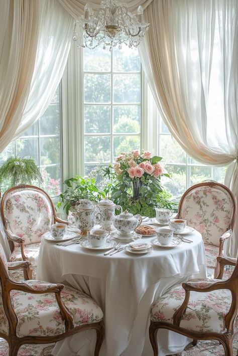 29 Old Money Living Room Ideas for Classic Style 4 Tea Room Decor Vintage, Tea Room Furniture, Mini Sunroom, Tea Room Ideas, Fine China Display, Old Money Homes, Old Money Living Room, English Tea Room, Cottage Rooms