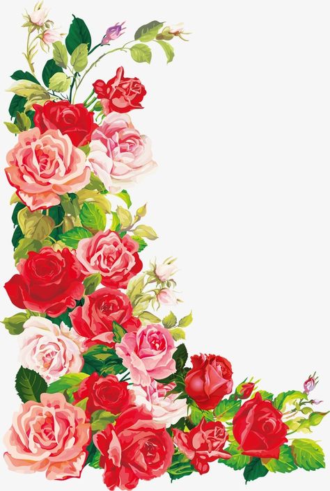 Flower Pattern Drawing, طابع بريدي, Rosé Png, Flower Birthday Cards, Transparent Flowers, Free Photo Frames, Wedding Bottles, Floral Border Design, Trendy Flowers