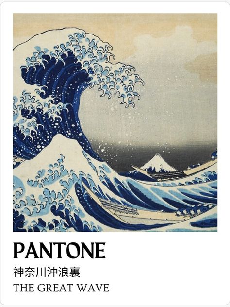 Visit zarifiqbal in redbubble for more pantone stickers Hokusai The Great Wave, The Great Wave Of Kanagawa, Wave Of Kanagawa, Tidal Waves, Phone Case Diy Paint, Water Poster, Macbook Stickers, The Great Wave, Great Wave Off Kanagawa