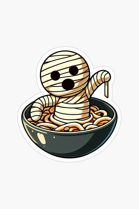 Funny Ramen Mummy Sticker Ramen, Cute Art, Arts And Crafts, Funny, Art