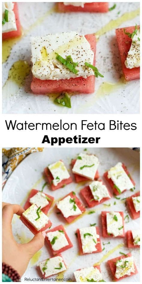 Feta Bites, Salad Watermelon, Dr Fuhrman, Joel Fuhrman, Mini Hamburgers, Elegant Appetizers, Watermelon And Feta, Recipes Soup, Cold Appetizers