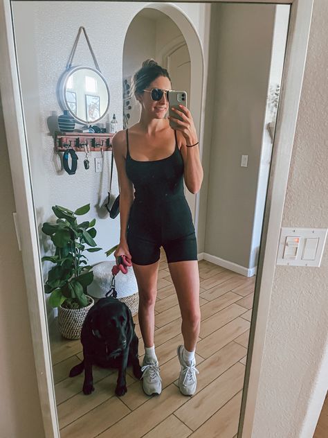 Active Romper Outfit, Hot Mom Walk Outfit, Compressive Athleisure Unitard For Workout, Period Outfit Comfy Summer, Summer Athleisure Yoga Unitard, Compressive Athleisure Unitard With Thumbholes, Athleisure Sports Unitard With Moisture-wicking, Pregnant Athleisure Outfits Summer, Period Outfit Comfy