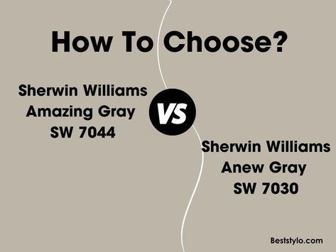 Sherwin Williams Amazing Gray, Anew Gray Sherwin Williams, Pure White Sherwin Williams, Neutral Gray Paint, Amazing Gray, Anew Gray, Sherwin Williams Gray, William Black, Bathroom Paint Colors