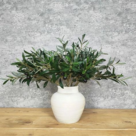 Artificial Foliage Stems | Floralsilk Tree Branch Vase, Branch Vase, Olive Tree Branch, Wedding Gift Inspiration, Succulent Tree, Tulip Colors, Winter Arrangements, Spring Arrangements, Olive Branches