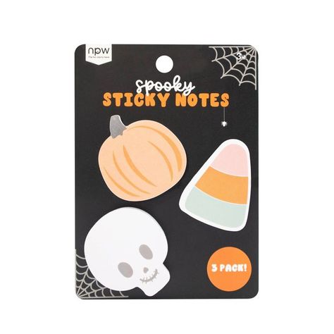 Halloween sticky notes are a fun way to add some spookiness to your everyday tasks! This variety pack comes with a pumpkin, skull and candy corn. Leave a ghostly greeting, write down those spells, or make your grocery (aka candy) list. The spook-ibilities are endless!#HalloweenGifts #TeacherGifts #SpookySurprises #ClassroomTreats #EducatorPresents #TrickorTeach #FrightfullyFun #GhoulishGoodies #TeachingTreats #HalloweenClassroom Boo Baskets, Spooky Candy, Halloween Gift Baskets, Halloween Teacher Gifts, Spooky Snacks, Halloween Movie Night, Pumpkin Spice Candle, Pumpkin Skull, Classroom Treats