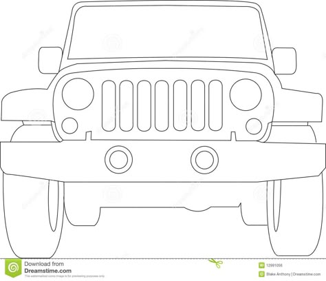 Jeep Truck Outline - Download From Over 58 Million High Quality Stock Photos, Images, Vectors. Sign up for FREE today. Image: 12991056 Jeep Party Ideas, Safari Jeep Cardboard Diy, Jeep Outline, Jeep Silhouette, Truck Outline, Auto Party, Jeep Art, Diy Jeep, Safari Jeep