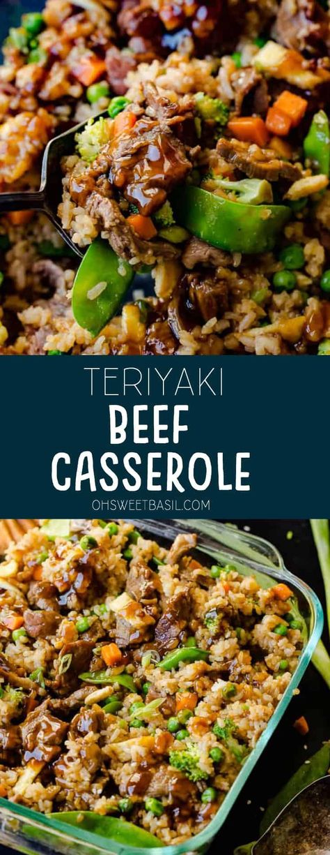 Our VIRAL recipe for Teriyaki Chicken Casserole still goes crazy on our site every single month, but don't we need a Teriyaki Beef Casserole too?! #beef #casserole #teriyakibeef #teriyaki #beefdinner #beefrecipe #casserolerecipe #easyrecipe #easydinnerrec Recipe For Teriyaki Chicken, Teriyaki Chicken Casserole, Pollo Teriyaki, Teriyaki Beef, Beef Casserole Recipes, Easy Casserole Recipes, Beef Casserole, Beef Dinner, Easy Casserole