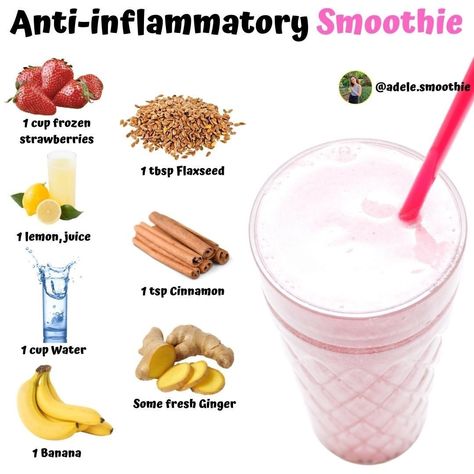 Smoothie Nutrition 🍹 on Instagram: “"Quick and easy recipe for an anti-inflammatory smoothie with berries, ginger, banana and flaxseed to make you feel great!⁠ ⁠ Flaxseed –…” Flaxseed Smoothie, Healthy Diet Smoothies, Flax Seed Recipes, Smoothie Cup, Inflammatory Foods, Mango Smoothie, Diet Help, Flaxseed, Frozen Strawberries