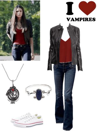 Basic tank top | 4 red | ShopLook Elena Gilbert Cosplay, Everyday Vampire Outfit, Elena Tvd Outfits, Elena Gilbert Outfits Halloween, Vampire Diaries Outfit Ideas, Simple And Stylish Dresses, Tvd Inspired Outfits, Twilight Outfits Ideas, Vampire Aesthetic Fashion