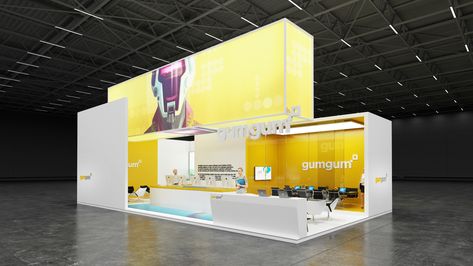 GumGum (14x8) на Behance Exhibition Interior Design, Education Background, Event Concept, Small Booth, Egypt Design, Theatre Education, Experiential Design, Grill Door Design, Stage Set Design