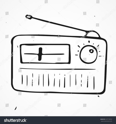 Radio Doodle, Radio Tattoo, Radio Aesthetic, Radio Drawing, Retro Vector Illustration, Note Ideas, Aesthetic Fonts, Retro Vector, Writing Templates