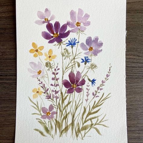 Watercolour Flowers Painting, Earth Palette, Watercolor Meadow, E Flowers, Summer Watercolor, Watercolour Flowers, Diy Watercolor Painting, Loose Watercolor, Watercolor Flower Art