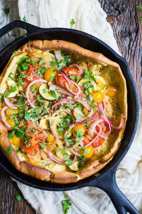 Recipes To Use Up Milk, European Breakfast Ideas, Use Up Milk, European Brunch, Savory Dutch Baby Recipe, Dutch Baby Pancake Savory, Savory Dutch Baby, European Breakfast, Dutch Babies