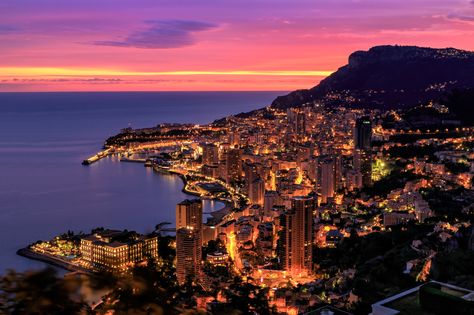 Sunset in Monaco - Monte Carlo Monte Carlo Monaco, Montecarlo Monaco, Monaco Monte Carlo, Travel Outdoors, Dream Travel Destinations, City Photography, Silver Lining, Landscape Wallpaper, Beautiful Places To Visit