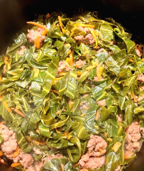 Throw Together Meals, Collard Greens Recipe Soul Food, Greens Recipe Soul Food, Collard Greens Recipe, Sausage Recipe, Collard Greens, Saute Onions, Greens Recipe, Sausage Recipes