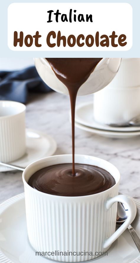 Italian Hot Chocolate Recipe, Spanish Hot Chocolate, Gluten Free Hot Chocolate, Chocolate Drink Recipes, Italian Hot Chocolate, Chocolate Gluten Free, Sipping Chocolate, The Best Hot Chocolate, Gourmet Hot Chocolate