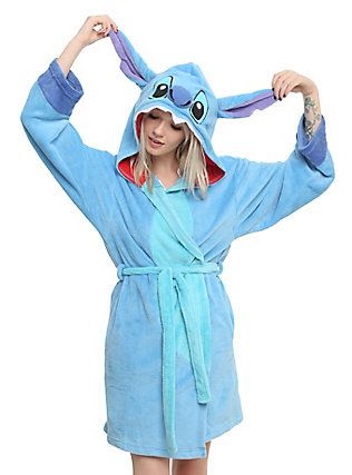 Disney Lilo & Stitch Stitch Girls Hooded Robe, BLACK Lilo And Stitch Toys, Lilo And Stitch Merchandise, Lilo And Stitch Quotes, Stitch Toy, Stitch Quote, Fleece Robe, Stitch Clothes, Hooded Robe, Cute Stitch