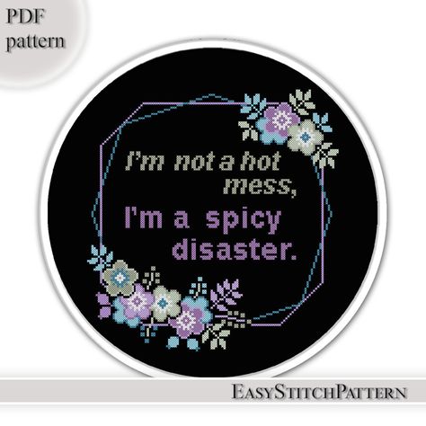 Subversive Cross Stitch Patterns, Moon Cross Stitch Pattern, Quote Cross Stitch, Funny Embroidery, Funny Cross Stitch, Wedding Cross Stitch Patterns, Cross Stitch Hoop, Cross Stitch Quotes, Stitch Quote