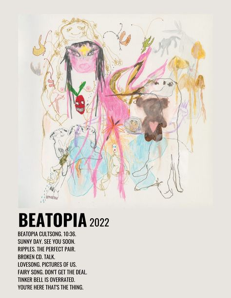 Beabadoobee Album, Beabadoobee Beatopia, Album Cover Wall Decor, Album Posters, Music Poster Design, Minimal Poster, Music Album Covers, Collage Poster, Lana Del Ray