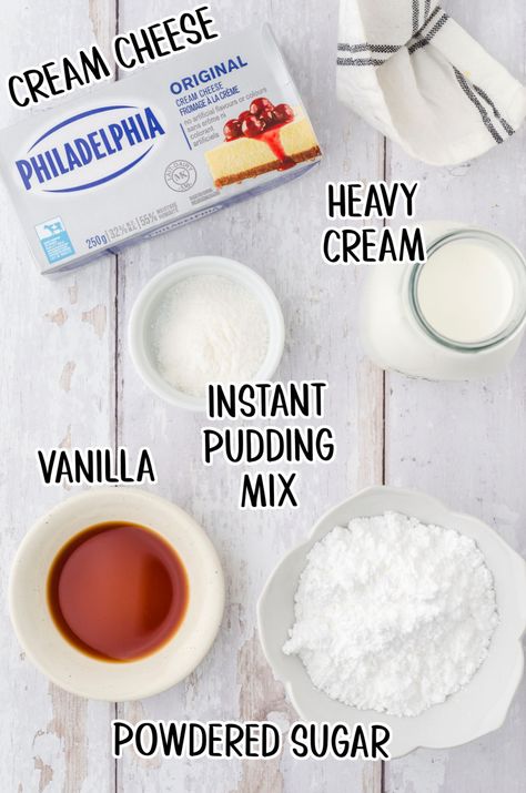 Pudding And Cream Cheese Frosting, Pudding Mix Frosting, Pudding Cream Cheese Frosting, Whipped Cream Cheese Frosting Recipe, Recipe For Cakes, Pudding Icing, Pudding Frosting, Whipped Buttercream, Cheese Pudding