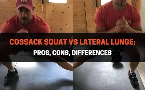 Cossack Squat vs Lateral Lunge: Pros, Cons, Differences | PowerliftingTechnique.com Cossack Squat, Lateral Squat, Benefits Of Squats, Squat Variations, Squats And Lunges, Lateral Lunges, Side Lunges, Squat Workout, Improve Flexibility