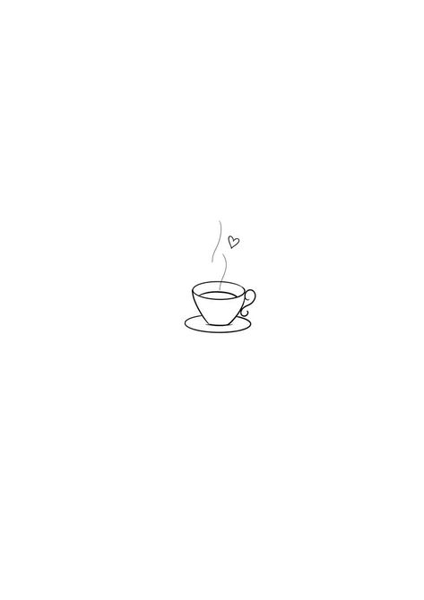 Cute Tea Tattoo, Minimal Coffee Tattoo, Coffee Small Tattoo, Small Coffee Tattoo Ideas, Cup Of Coffee Tattoo Minimalist, Fine Line Coffee Cup Tattoo, Coffee Cup Art Draw, Small Tea Cup Tattoo, Coffee Tattoo Ideas Minimalist