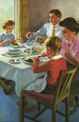 eat together every meal Vintage Housewife, Ladybird Books, Ad Art, Christmas Scenes, Vintage Life, Vintage Children's Books, Vintage Pictures, The Good Old Days, Vintage Ads