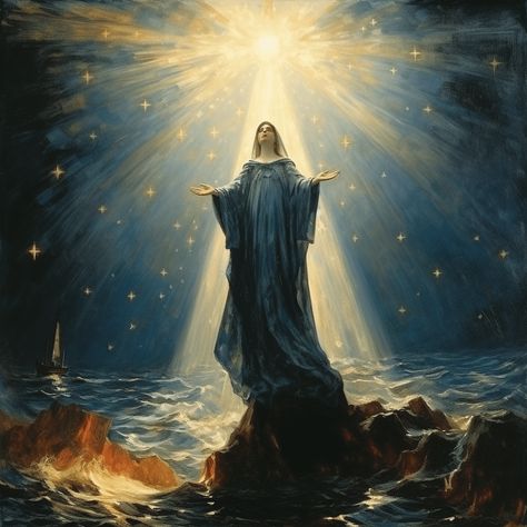 The Coronation Of Virgin Mary, Our Lady Star Of The Sea, Star Of The Sea, Virgin Mary Art, Mother Mary Images, Prayer Corner, Incredible Art, Mama Mary, Our Lady Of Sorrows