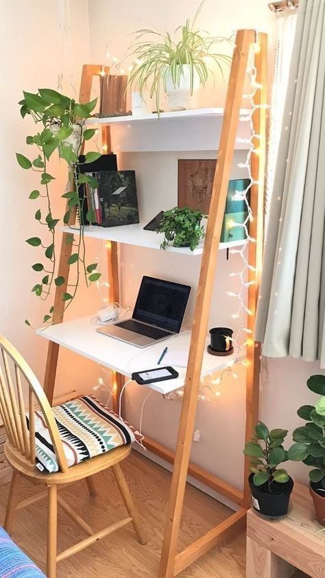 Diy Patio Furniture Cheap, Office Room Decor, Casa Vintage, A Ladder, Tables Diy, Room Makeover Bedroom, Diy Furniture Table, Cute Room Decor, Home Design Decor