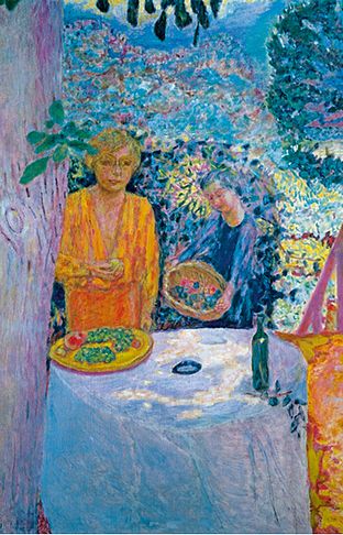 By Pierre Bonnard, 1920-1939, "La Terrasse à Vernon", detail..PinIt : Anónimo de Piedra Les Nabis, Edouard Vuillard, Richard Diebenkorn, Wayne Thiebaud, Pierre Bonnard, Joan Mitchell, Willem De Kooning, Camille Pissarro, Marc Chagall