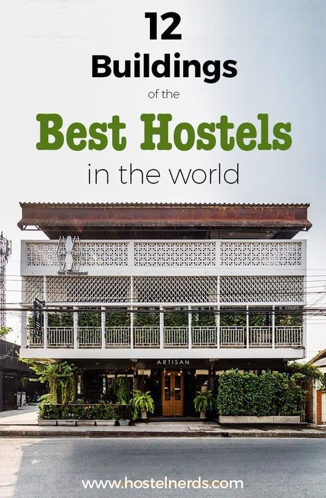 Hostel Architecture – 12 Hostel Buildings to admire from the in- and outside! Many hostels in this world are located inside beautiful architectural buildings, even monuments. We had a look around. https://hostelnerds.com/hostel-architecture-plan/ #hostels #archictecture #hosteldesign Hostel Buildings, Backpacking For Beginners, Architectural Buildings, Hotel Design Architecture, Hostels Design, Hostel Room, Youth Hostel, Facade Architecture Design, Hotel Plan