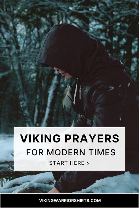 A man in a black hood kneels in a snowy forest, invoking modern Viking prayers. Viking Religion, A Link To The Past, Link To The Past, Norse Gods, Viking Women, Viking Clothing, Norse Pagan, Viking Culture, Ancient Vikings