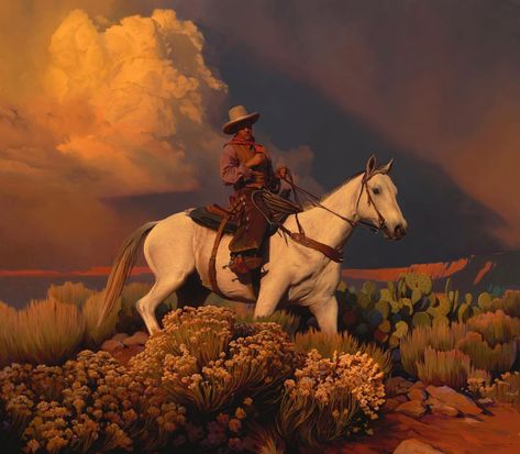 Cowboys and Indians: Incredible Western Paintings by Mark Maggiori Mark Maggiori, Western Horseman, Western Artwork, Into The West, Western Paintings, West Art, Cowboys And Indians, Cowboy Art, Southwest Art