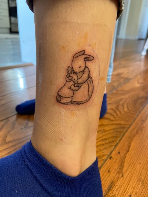 Peter Rabbit Tattoo, Peter Rabbit Tattoos, Hase Tattoos, Mother And Baby Tattoo, Water Lily Tattoos, Mum Tattoo, Rabbit Tattoo, Parent Tattoos, Bunny Tattoos