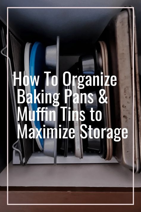 Learn how to organize baking pans efficiently using the YouCopia Bakeware Rack for maximizing kitchen storage. Cookie Pan Storage, How To Organize Baking Pans, Diy Sheet Pan Organizer, Organize Baking Pans, Storing Cookie Sheets, Baking Tray Storage Ideas, Cake Pan Storage Ideas, Baking Pan Storage Ideas, Bakeware Storage Ideas