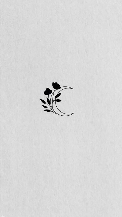 Phases Of The Moon Tattoo Arm, Moon Daisy Tattoo, Tulip Moon Tattoo, Magical Moon Tattoo, Daisy And Moon Tattoo, Line Work Moon Tattoo, Moonflower Tattoo Design, Ankle Tattoo Small Meaningful, Simple Celestial Tattoo