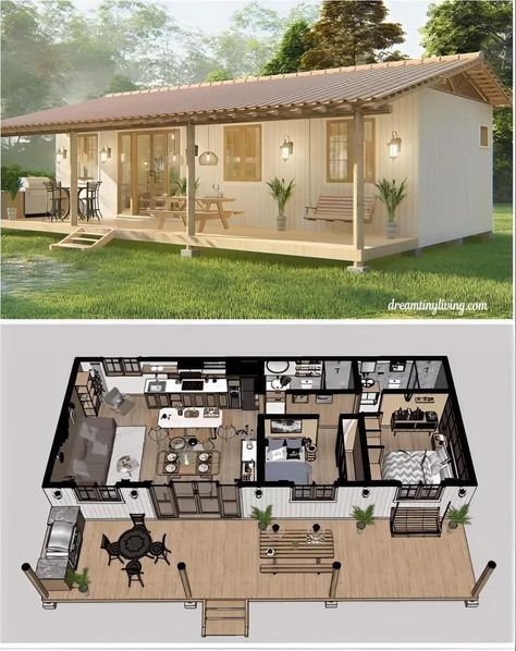 Barnodium Homes, Cubicle Inspiration, Barndominium With Shop, Small House Blueprints, Shed To Tiny House, Pole Barn House Plans, Modern Barn House, House Shop, Sims House Plans