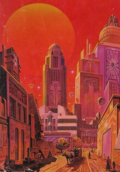 Angus Mckie, 80s Sci Fi, Retro Scifi, Futurism Art, 70s Sci Fi Art, Sci Fi City, Arte Grunge, Arte Peculiar, Scifi Fantasy Art