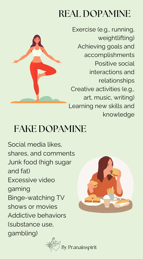 What Is Real Dopamine, Dopamine Design Ideas, Low Dopamine Activities, Ways To Get Dopamine, Psychology Exercises, Dopamine Release, Genuine Happiness, Healthy Coping Skills, Nourishing Meals