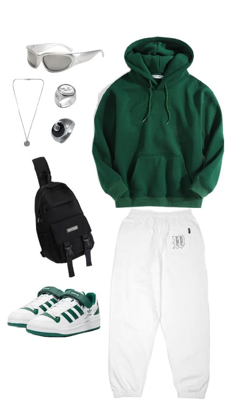 design by me, follow me on ig @luuc.akd :)) White Hoodie Outfit Men, Green Hoodie Outfit, White Hoodie Outfit, Men Streetwear Outfits, Hoodie Outfit Men, Guys Fashion Casual, Everyday Casual Outfits, Classy Outfits Men, Shein Outfits