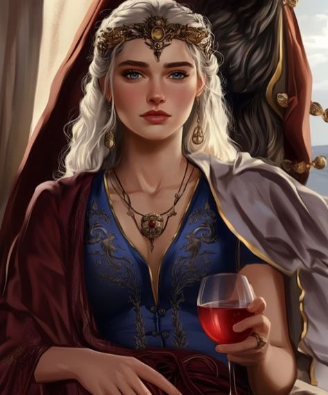 Alysanne Targaryen, Lotr Funny, Targaryen Art, Targaryen Aesthetic, Fan Anime, House Targaryen, Fantasy Rpg, A Song Of Ice And Fire, White Hair