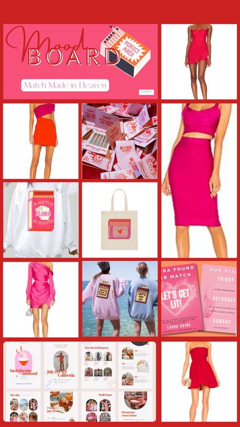 Match Made In Heaven Bachelorette, Perfect Match Bachelorette, Ultimate Bachelorette Party, Red Pink Color, Bachelorette Inspo, Charleston Bachelorette, Themed Bachelorette Party, Scottsdale Bachelorette, Paint The Town Red