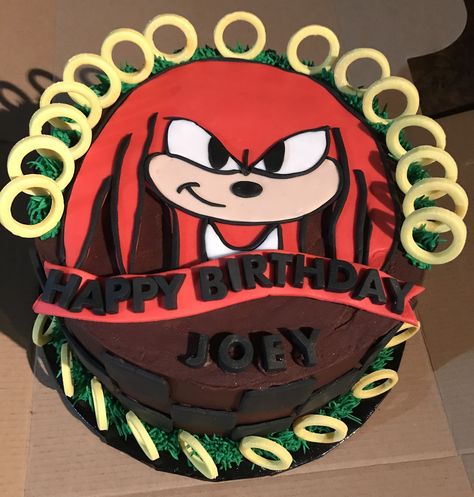 Knuckles Knuckles Birthday Party, Knuckles From Sonic, Sonic Birthday Cake, Sonic Cake, Sonic Birthday Parties, Cake Decorating Courses, Sonic Party, Foil Packet, Super Mario Birthday Party