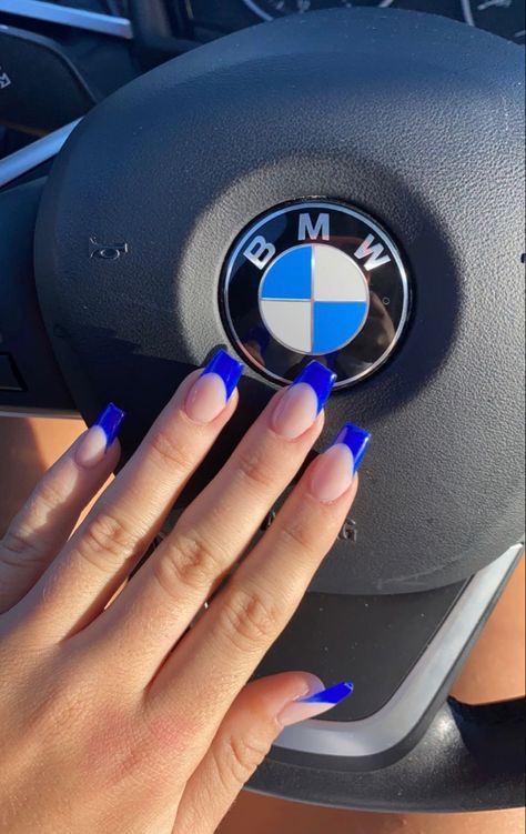 Coffin Acrylic Nails Blue French Tip, Royal Blue Nail French Tip, Blue French Tip Nails Coffin Medium, Coffin Dark Blue French Tip Nails, Royal Blue Nails French Tips Coffin, Dark Blue French Tips Coffin, Royal Blue Nails Short Coffin, Royal French Tip Nails, Blue French Nails Coffin