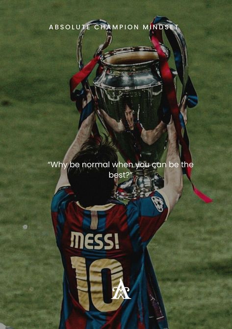 “Why be normal when you can be the best?” Follow us for more daily quotes and inspirational videos @absolutechampionmindset #football #messi #goat #zlatanibrahimovic #motivationalquote #dailyquotes #motivation #inspiration #success #quote #quotes #motivationalquotes #dailymotivation #lifemotivation Messi Quotes Inspirational Wallpaper, Messi Wallpaper Quotes, Leo Messi Quotes, Motivational Quotes For Success Football, Messi Quotes Inspirational, Football Inspiration Quotes, Football Quotes Wallpaper, Football Motivation Quotes, Football Motivation Wallpaper